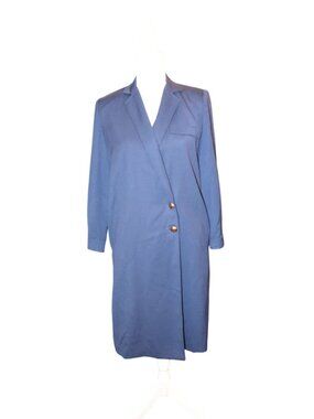 Evan-Picone Petites Navy Blue Buttoned Long Blazer Dress Vintage, Size 6